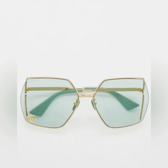 Gucci GG0817S 003 Gold/green 65-17-140 Sunglasses - Picture 1 of 16